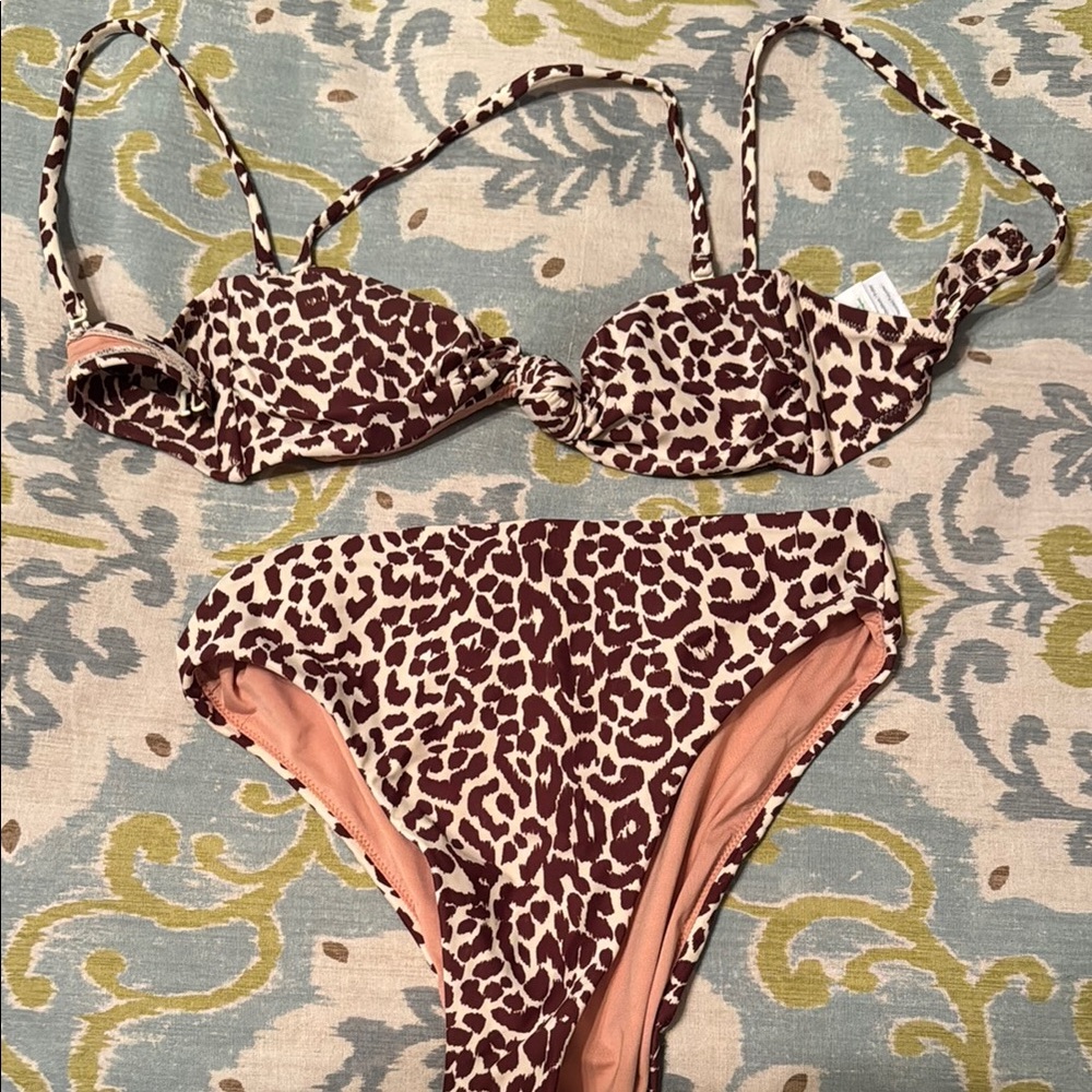 J.Crew Leopard Print Bikini Set XS/S